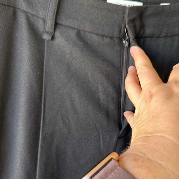 Vince Pleat Front Crop Black Wide Leg Pants - Picture 9 of 16